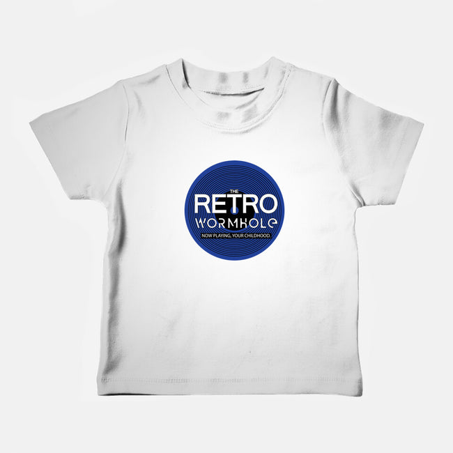 Retro Wormhole Blue Round-baby basic tee-RetroWormhole