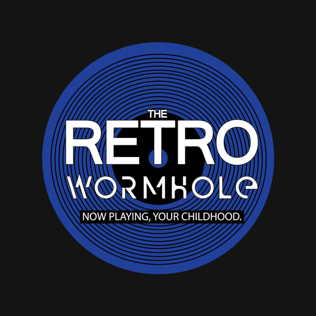 Retro Wormhole Blue Round-none polyester shower curtain-RetroWormhole