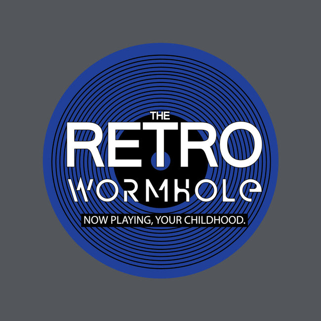 Retro Wormhole Blue Round-none polyester shower curtain-RetroWormhole