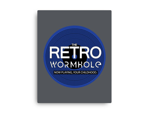 Retro Wormhole Blue Round