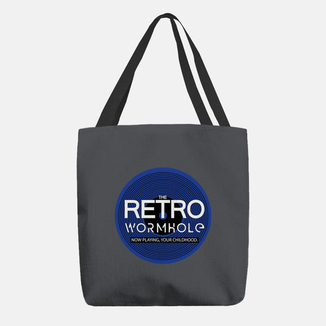 Retro Wormhole Blue Round-none basic tote bag-RetroWormhole
