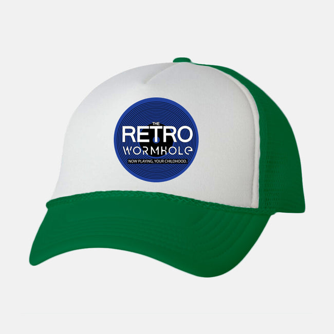 Retro Wormhole Blue Round-unisex trucker hat-RetroWormhole