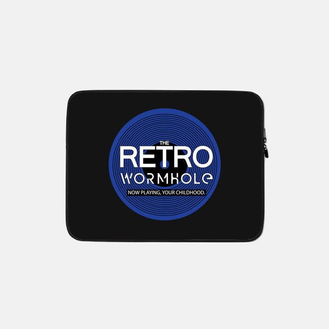 Retro Wormhole Blue Round-none zippered laptop sleeve-RetroWormhole