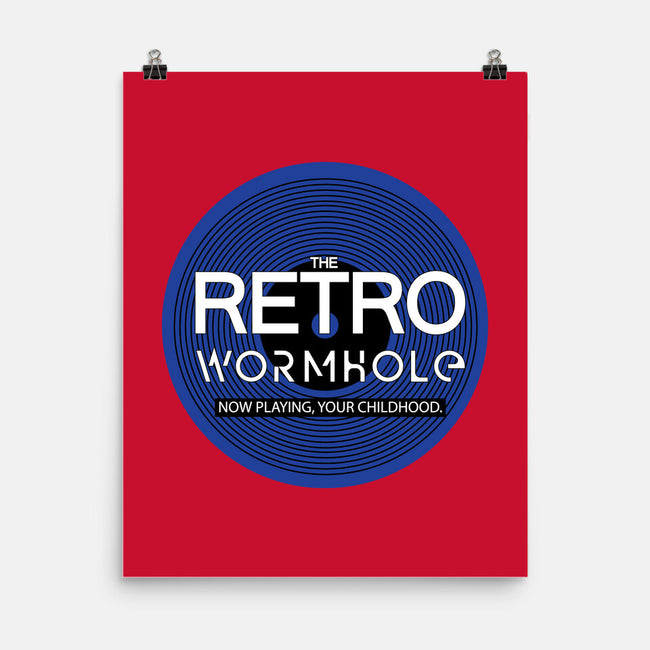 Retro Wormhole Blue Round-none matte poster-RetroWormhole