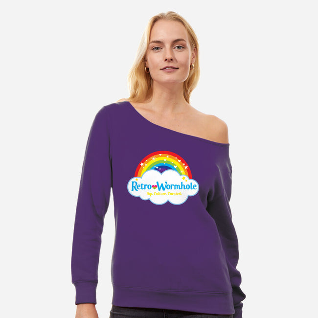 Retro Wormhole Care Bears-womens off shoulder sweatshirt-RetroWormhole