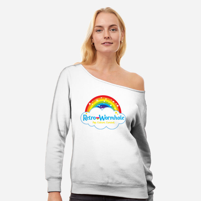 Retro Wormhole Care Bears-womens off shoulder sweatshirt-RetroWormhole