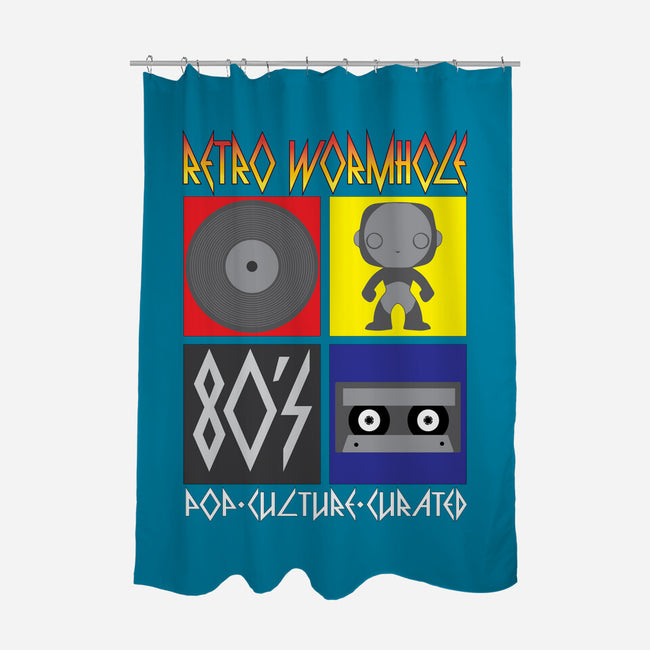 Retro Wormhole Def Leopard-none polyester shower curtain-RetroWormhole