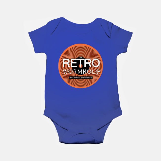 Retro Wormhole Orange Inverse-baby basic onesie-RetroWormhole