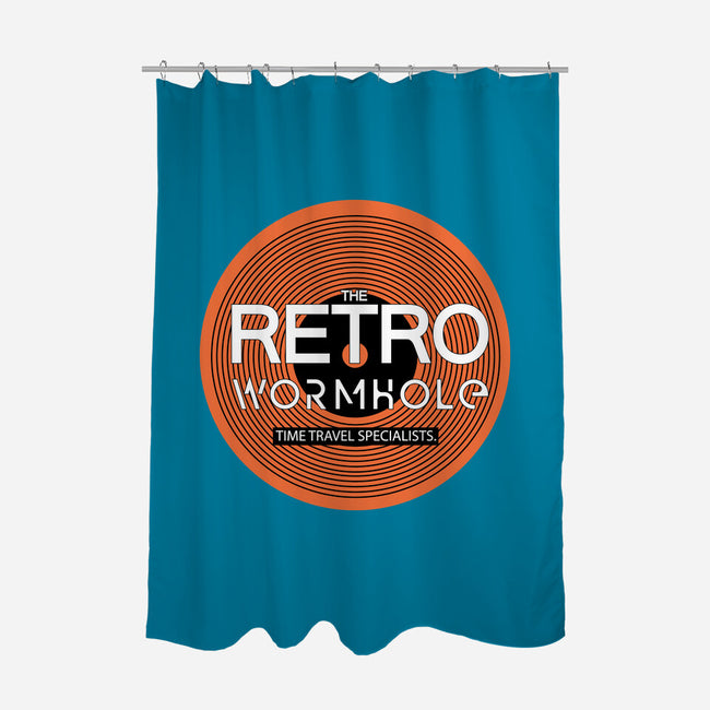 Retro Wormhole Orange Inverse-none polyester shower curtain-RetroWormhole