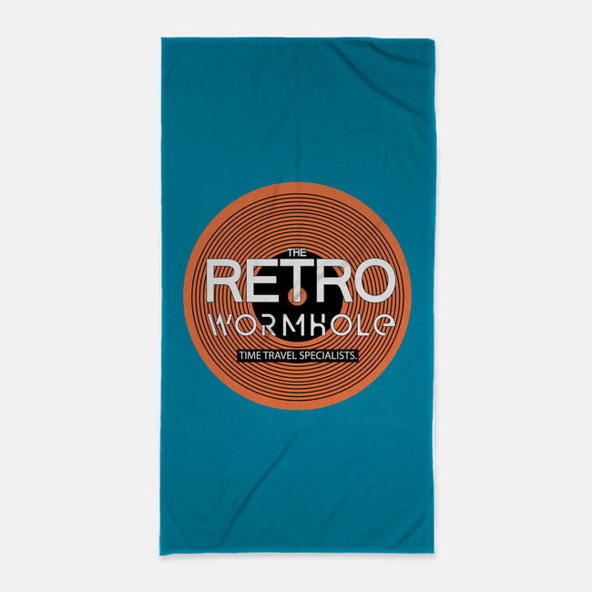 Retro Wormhole Orange Inverse-none beach towel-RetroWormhole