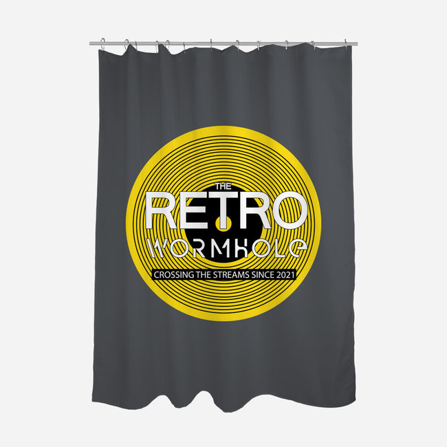 Retro Wormhole Yellow Inverse-none polyester shower curtain-RetroWormhole