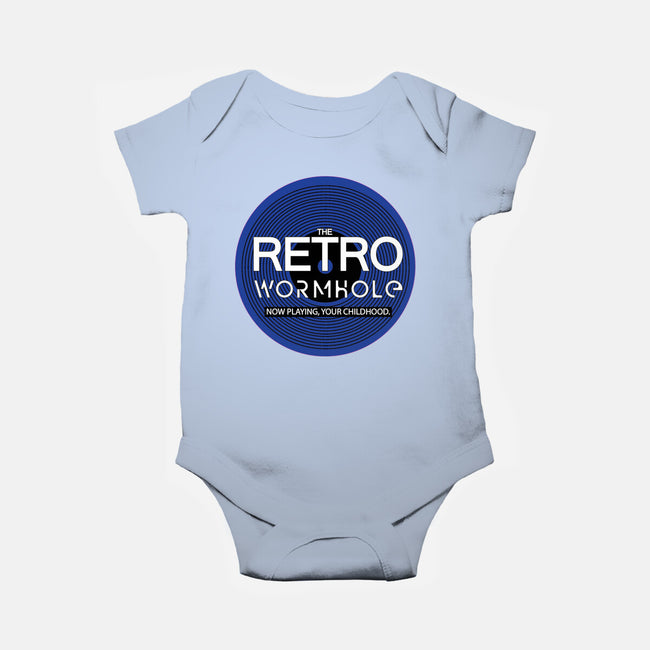 Retro Wormhole Blue Inverse-baby basic onesie-RetroWormhole