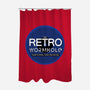 Retro Wormhole Blue Inverse-none polyester shower curtain-RetroWormhole
