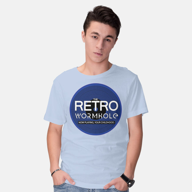 Retro Wormhole Blue Inverse-mens basic tee-RetroWormhole
