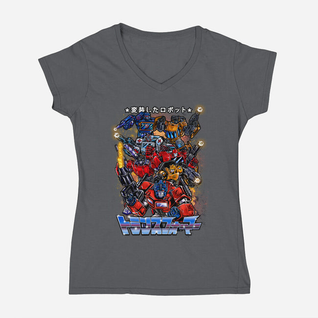 Autobots Squadron-womens v-neck tee-Knegosfield