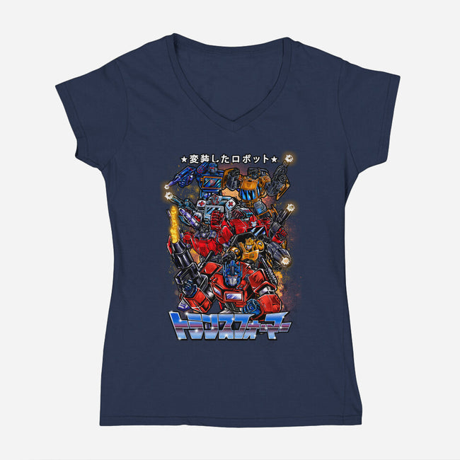 Autobots Squadron-womens v-neck tee-Knegosfield