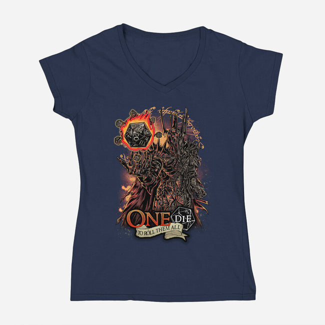 One Die To Roll Them All-womens v-neck tee-Knegosfield