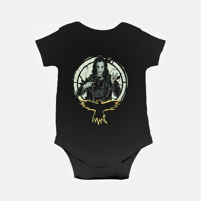 Every Night I Burn-baby basic onesie-Green Devil