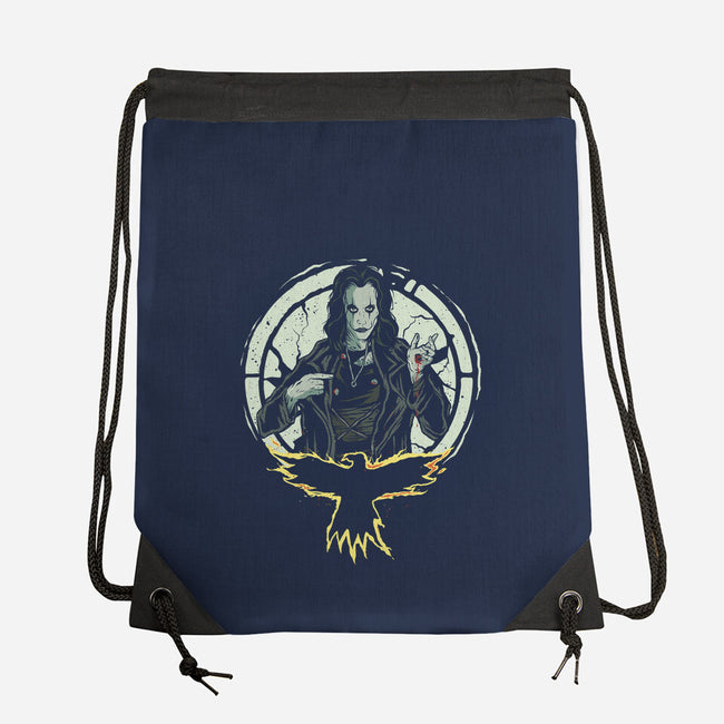 Every Night I Burn-none drawstring bag-Green Devil