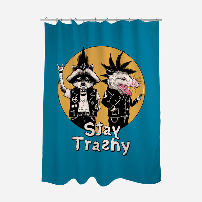 Stay Trashy-none polyester shower curtain-vp021