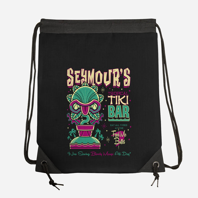 Seymour's Tropical Tiki Bar-none drawstring bag-Nemons