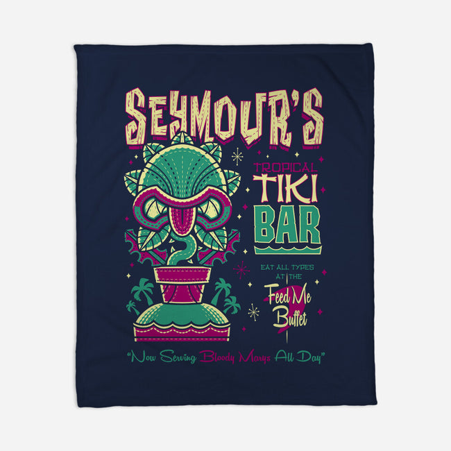 Seymour's Tropical Tiki Bar-none fleece blanket-Nemons