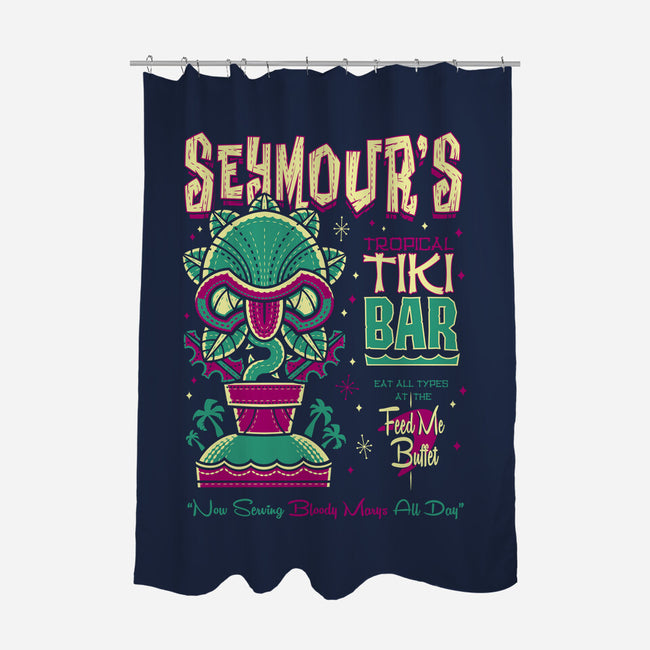 Seymour's Tropical Tiki Bar-none polyester shower curtain-Nemons