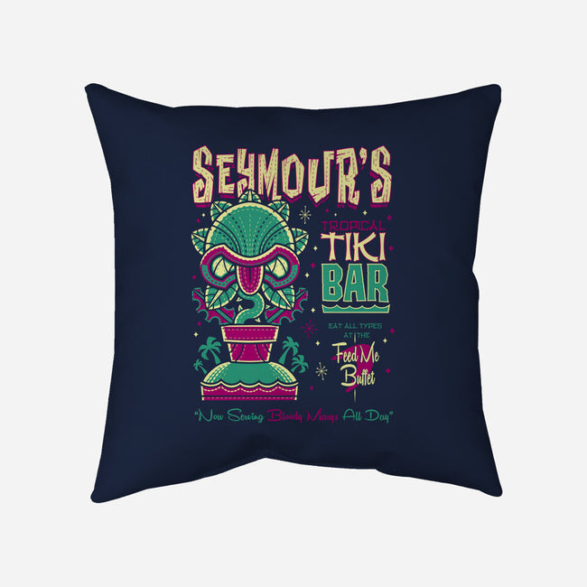 Seymour's Tropical Tiki Bar-none removable cover w insert throw pillow-Nemons
