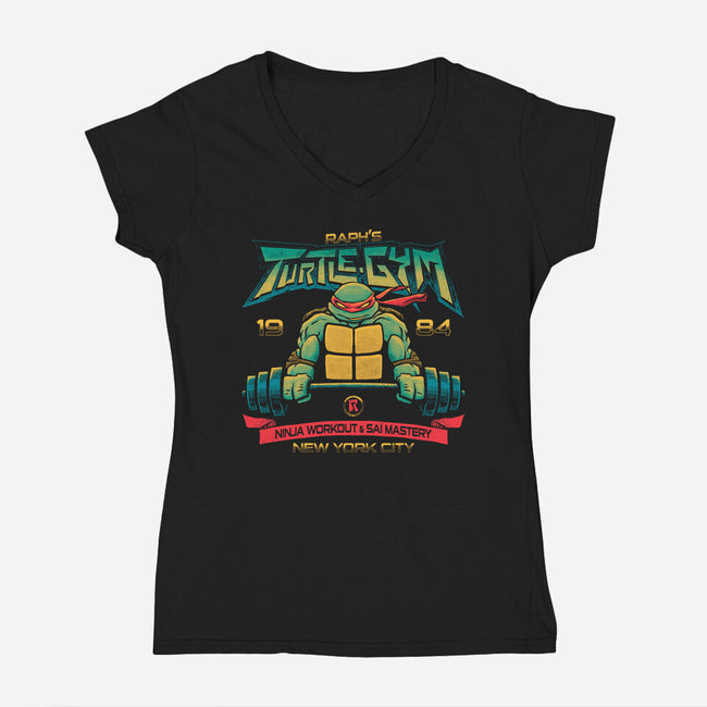 Raph's Gym-womens v-neck tee-teesgeex