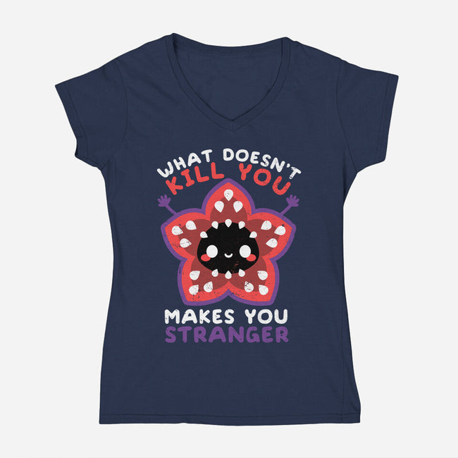Makes You Stranger-womens v-neck tee-NemiMakeit