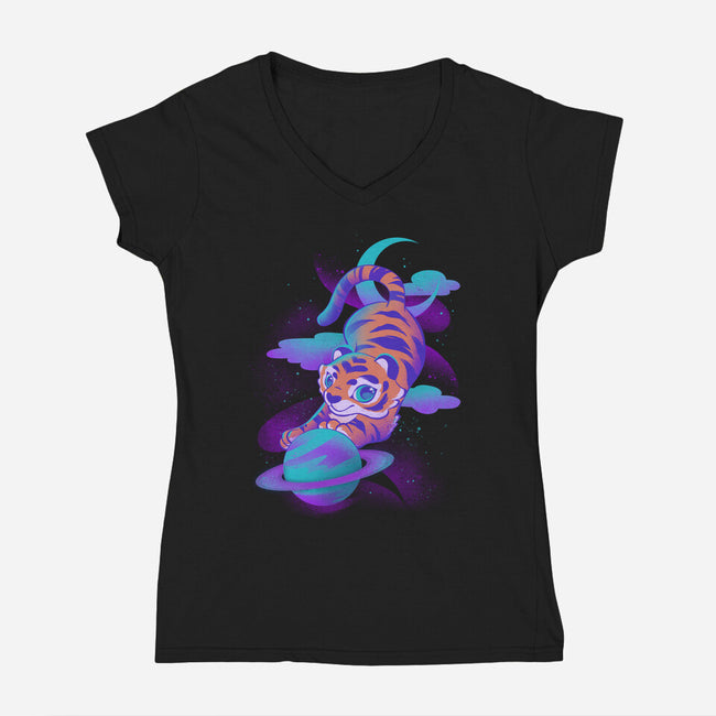 Tiger's Year-womens v-neck tee-ricolaa