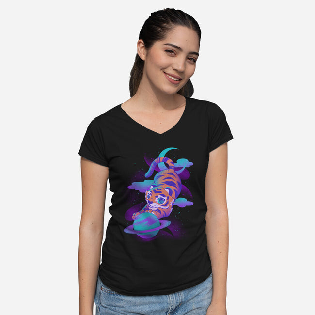 Tiger's Year-womens v-neck tee-ricolaa