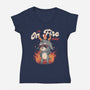 I'm On Fire Today-womens v-neck tee-eduely