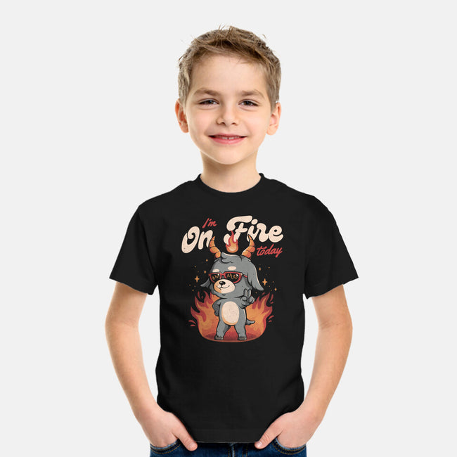 I'm On Fire Today-youth basic tee-eduely