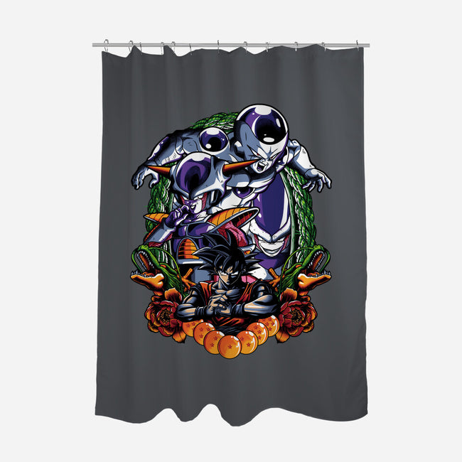 Planet Destroyer-none polyester shower curtain-Badbone Collections