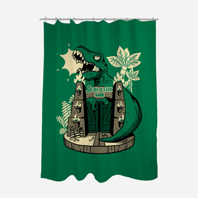 Dino Souvenir-none polyester shower curtain-Sketchdemao