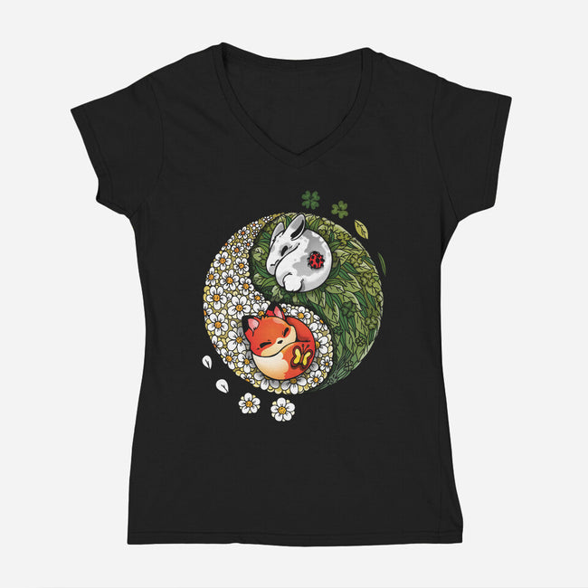 Yin Yang Spring-womens v-neck tee-Vallina84
