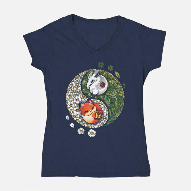Yin Yang Spring-womens v-neck tee-Vallina84
