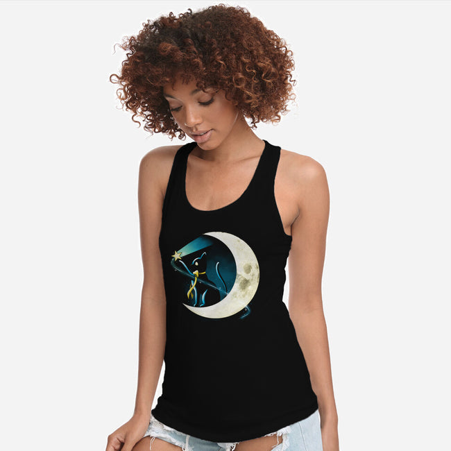 Cat Star Comets-womens racerback tank-Vallina84