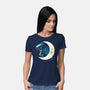 Cat Star Comets-womens basic tee-Vallina84