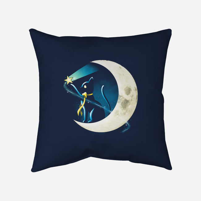 Cat Star Comets-none removable cover throw pillow-Vallina84
