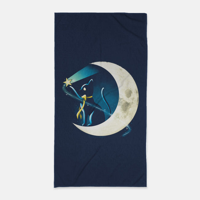 Cat Star Comets-none beach towel-Vallina84