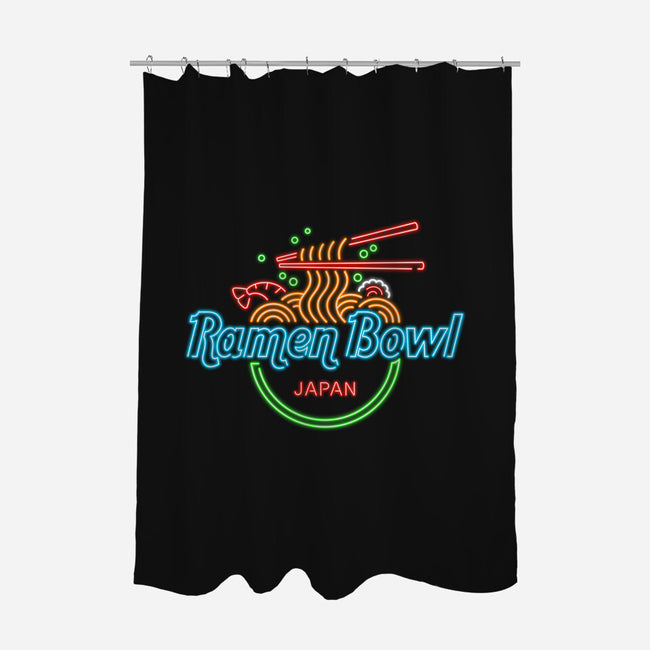 Ramen Bowl Neon-none polyester shower curtain-Getsousa!