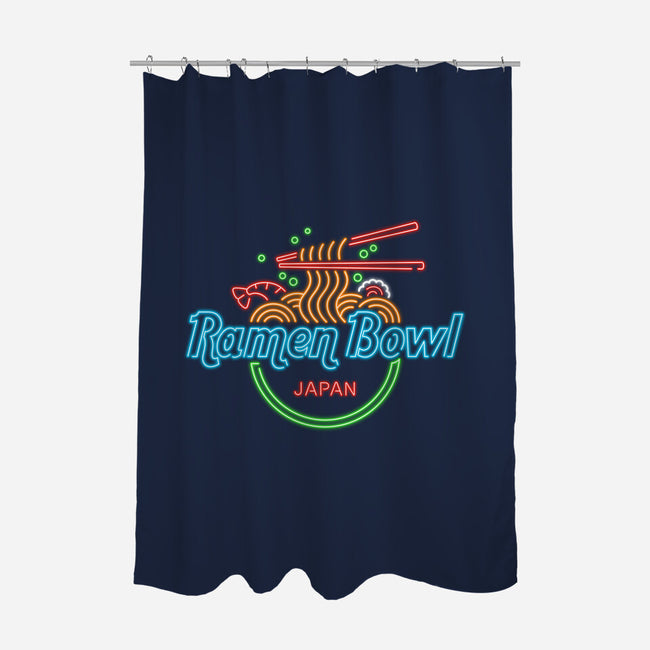 Ramen Bowl Neon-none polyester shower curtain-Getsousa!