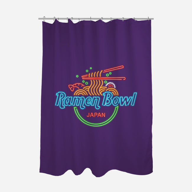 Ramen Bowl Neon-none polyester shower curtain-Getsousa!