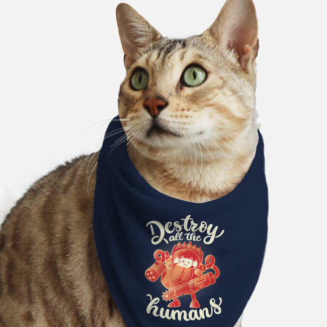Destroy All The Humans-cat bandana pet collar-eduely