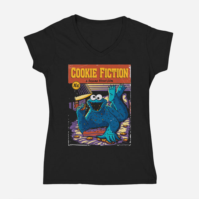 Cookie Fiction-womens v-neck tee-Getsousa!