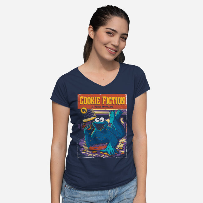 Cookie Fiction-womens v-neck tee-Getsousa!