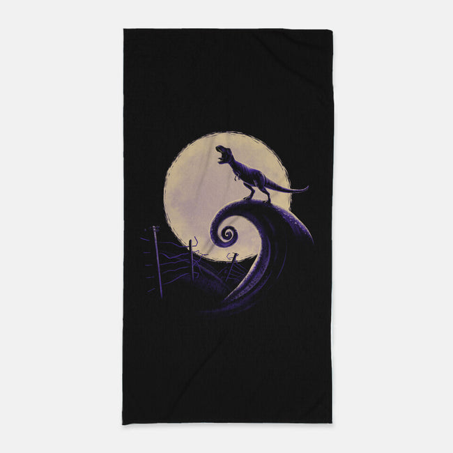 Jurassic Nightmare-none beach towel-teesgeex