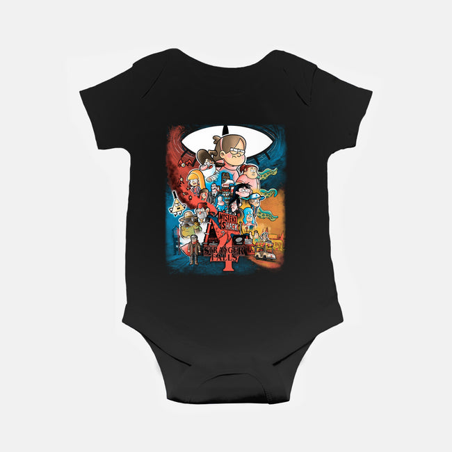 Stranger Falls 4-baby basic onesie-trheewood